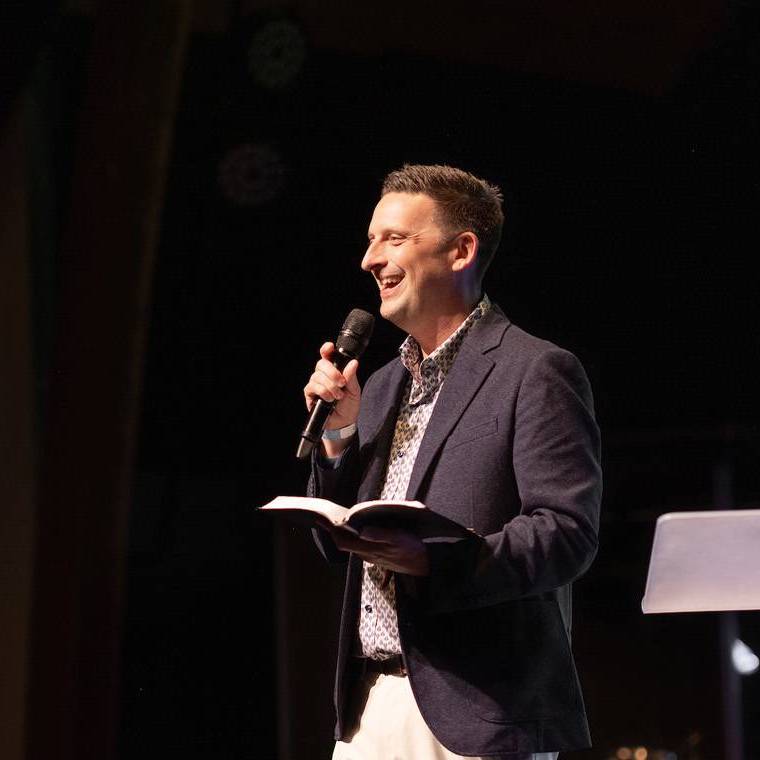 President Jeremy Johnson preaching in the Butterfield Chapel